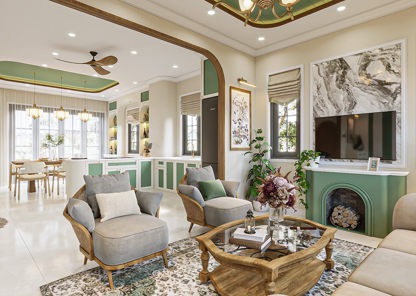 THIẾT KẾ TẠI VILLA NOVAWORLD PHAN THIẾT – HQT DECOR – PHONG CÁCH ĐỊA TRUNG HẢI