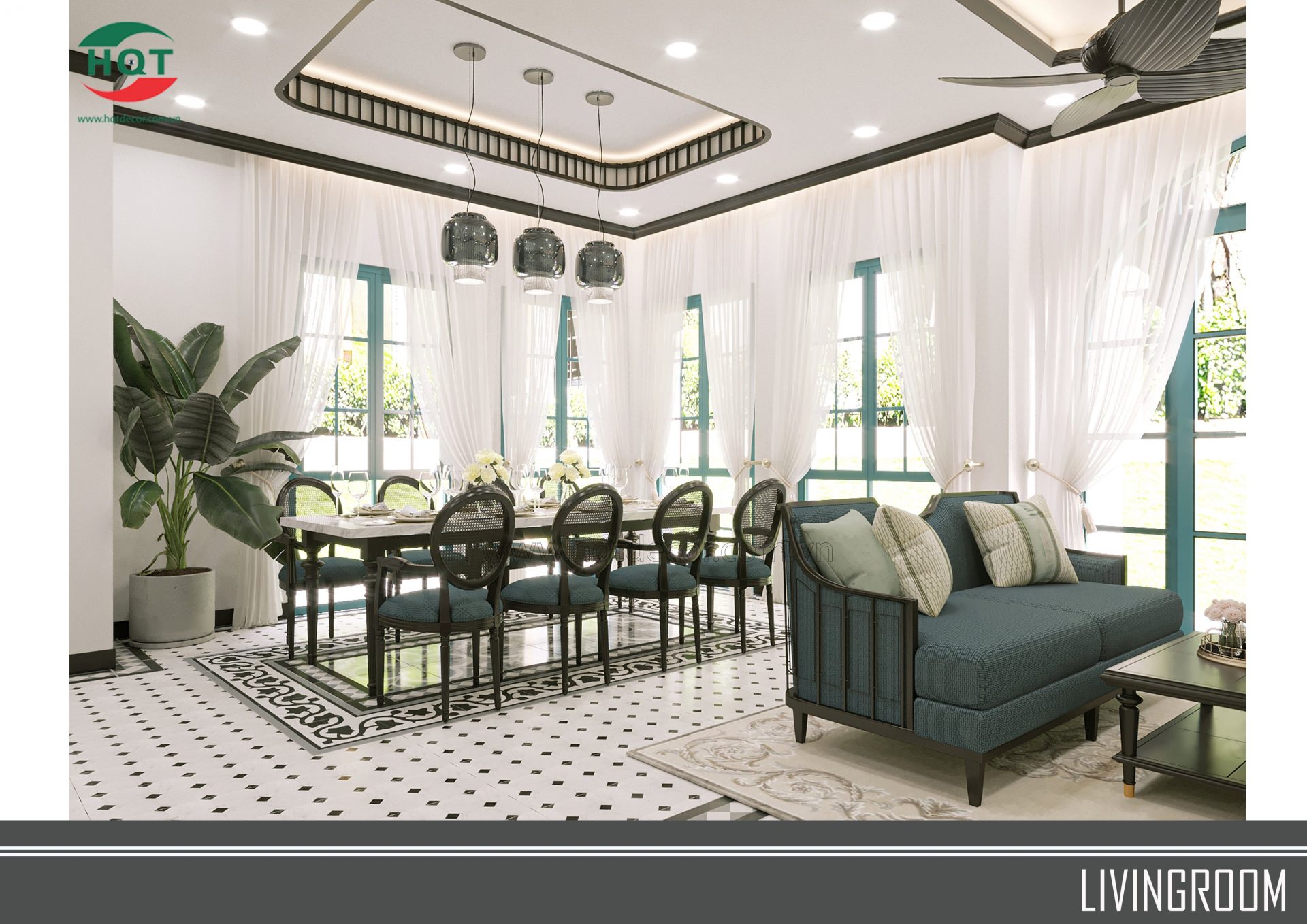 THIẾT KẾ TẠI VILLA NOVA PHAN THIẾT – HQT DECOR – PHONG CÁCH INDOCHIN